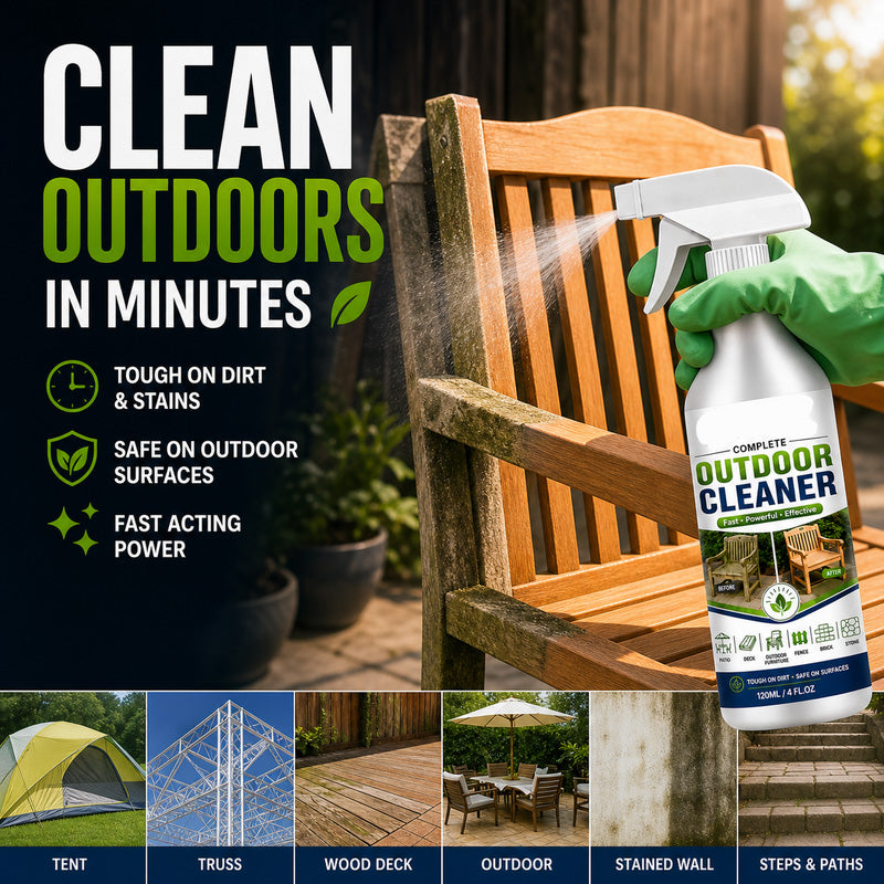 🌿 Giving a towel! Outdoor Surface Cleaner Spray, Fast Acting Stain Remover for Patio, Wooden Furniture & Outdoor Surfaces