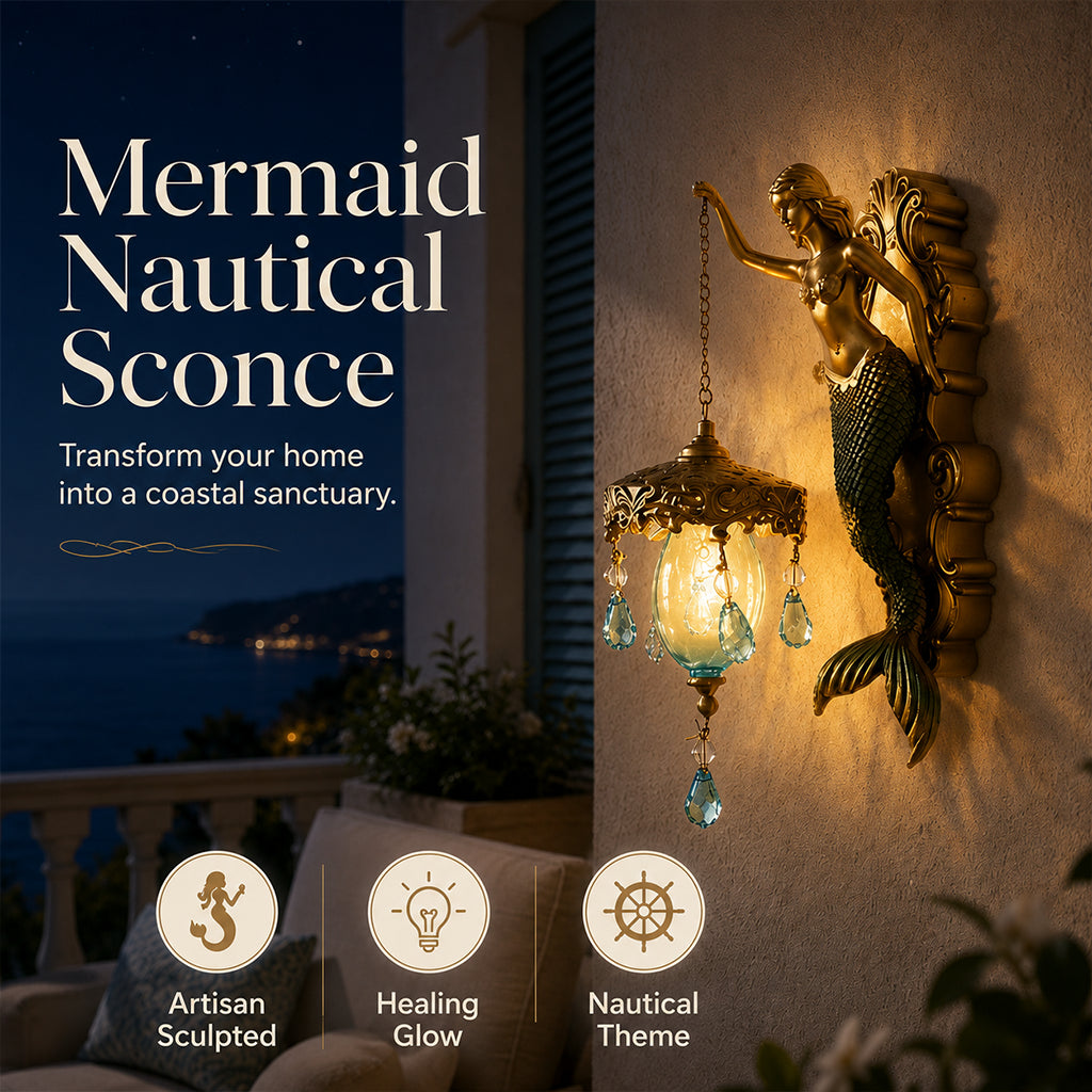💕🌊 50% OFF! Vintage Mermaid Wall Sconce – For Indoor and Outdoor Use