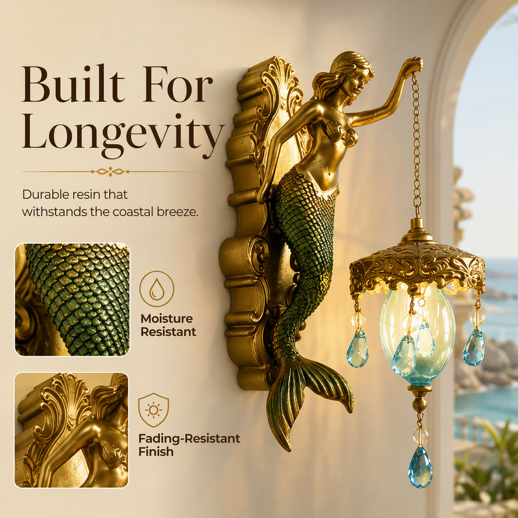 💕🌊 50% OFF! Vintage Mermaid Wall Sconce – For Indoor and Outdoor Use
