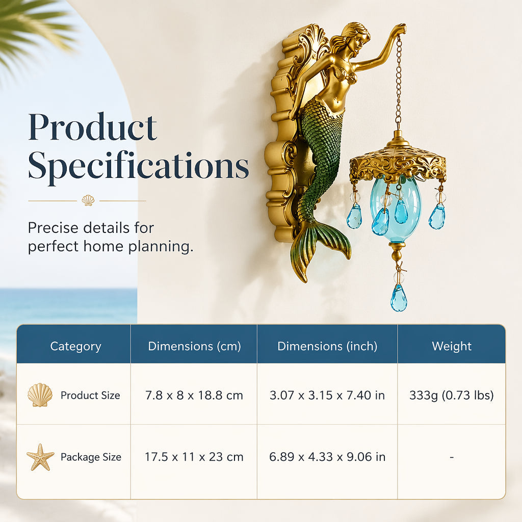 💕🌊 50% OFF! Vintage Mermaid Wall Sconce – For Indoor and Outdoor Use
