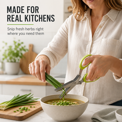 🌿🥬 5-Blade Herb Scissors – ✂️Fast Kitchen Chopper For Fresh Herbs & Seasonings