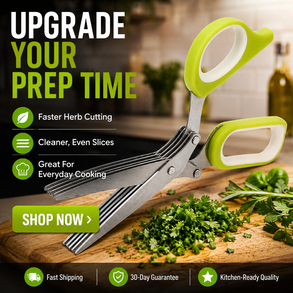 🌿🥬 5-Blade Herb Scissors – ✂️Fast Kitchen Chopper For Fresh Herbs & Seasonings