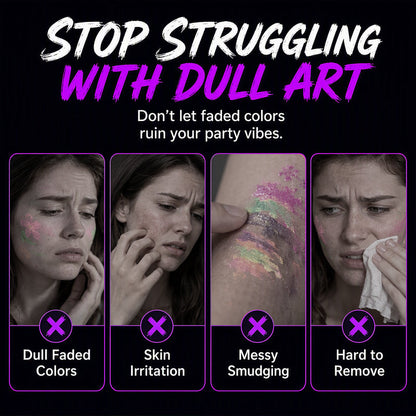 ✨✨✨ Glow Tattoo Pens – UV Neon Colors for Parties & Festivals, Waterproof & Easily Washable