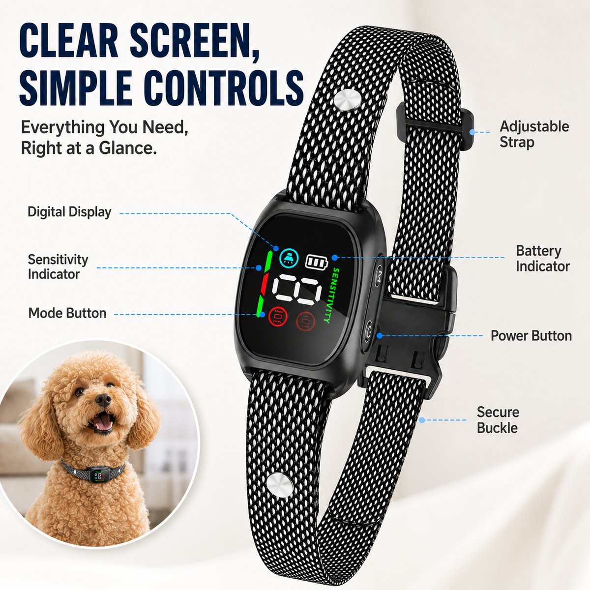 🐕2026 HOT SALE🥳 Anti Bark Collar – Smart anti‑false triggering filters out other barks. IP67 waterproof & USB rechargeable – worry‑free training anywhere! 💦✅