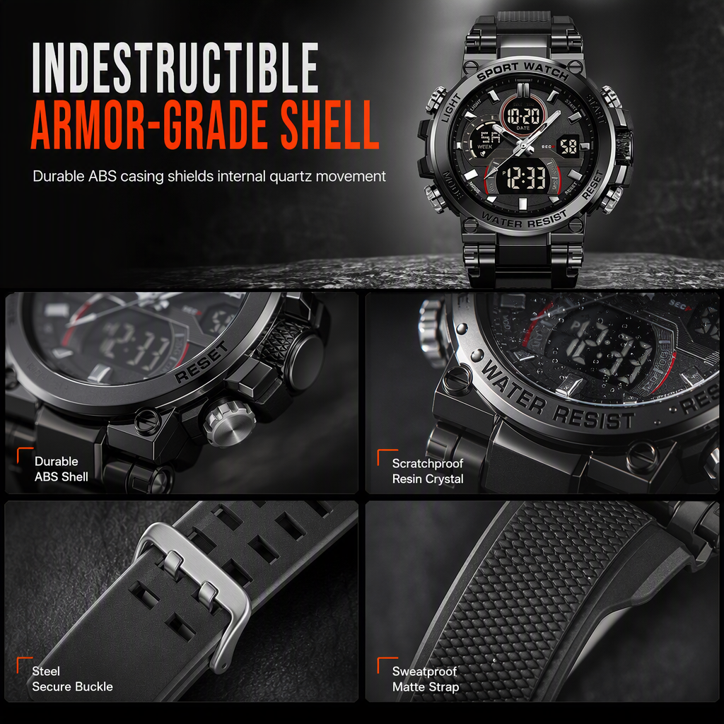 ⏳🔥LIMITED-TIME 55% OFF! ⏰Tactical Style 50M Waterproof Multifunctional Digital Sports Watch