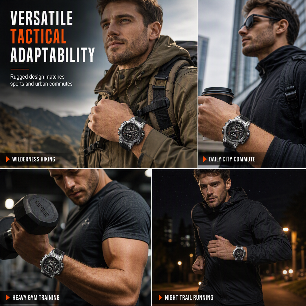 ⏳🔥LIMITED-TIME 55% OFF! ⏰Tactical Style 50M Waterproof Multifunctional Digital Sports Watch