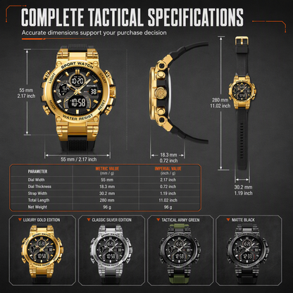 ⏳🔥LIMITED-TIME 55% OFF! ⏰Tactical Style 50M Waterproof Multifunctional Digital Sports Watch