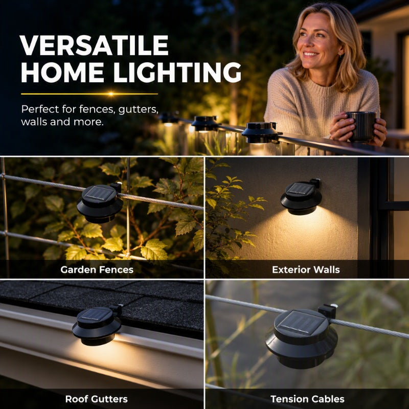 🔥🔥Buy one  get one free✨Waterproof solar LED gutter lights for outdoor use