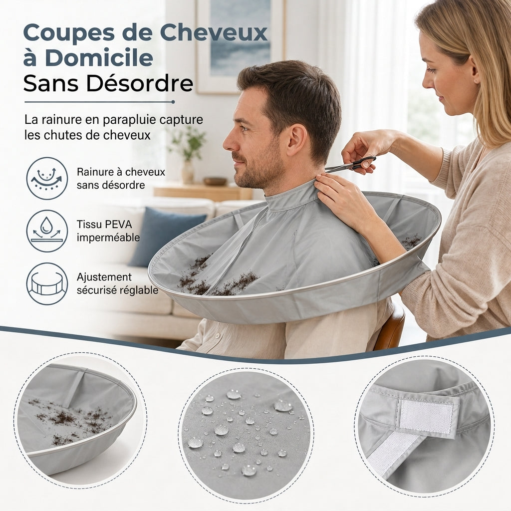 ✂️✨ Hair Cutting Cape with Hair Catcher – Keep Clippings Off Clothes & Floors