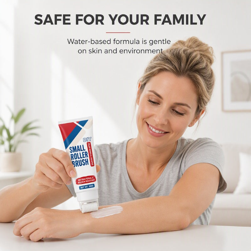 💥Buy 1 Get 1 Free✨ Waterproof Wall Repair Paste with Built‑in Mini Roller Brush 🧱 Easy Wall Crack Repair