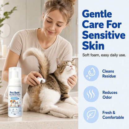 🏆 Last Day Special Price 🐾Buy 1 Get 1 Free🎁No-Rinse Pet Butt Dry Clean Foam, Pet Hygiene Foam for Dogs & Cats