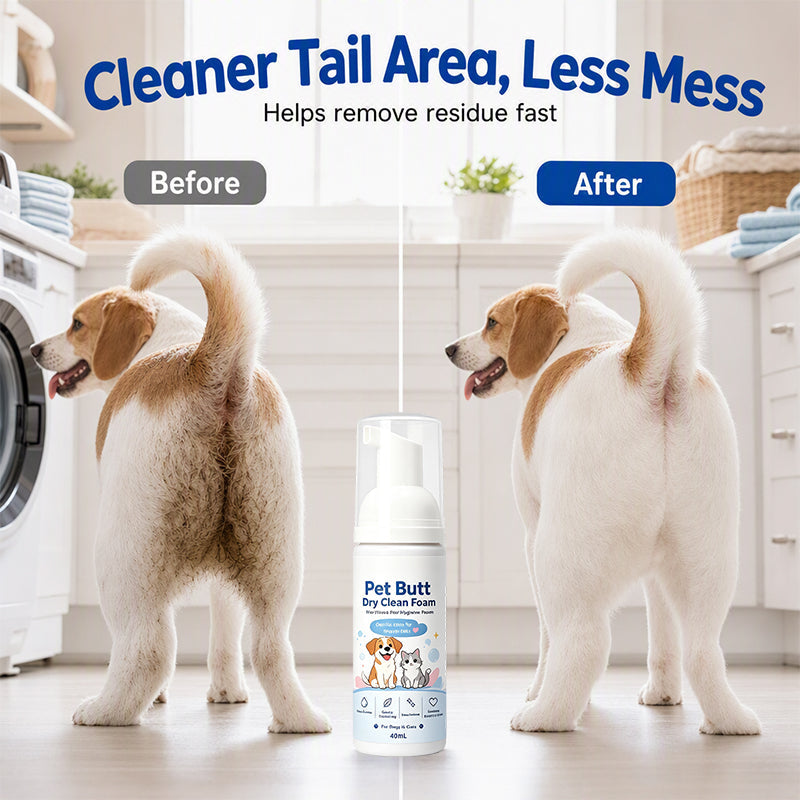 🏆 Last Day Special Price 🐾Buy 1 Get 1 Free🎁No-Rinse Pet Butt Dry Clean Foam, Pet Hygiene Foam for Dogs & Cats