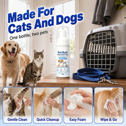 🏆 Last Day Special Price 🐾Buy 1 Get 1 Free🎁No-Rinse Pet Butt Dry Clean Foam, Pet Hygiene Foam for Dogs & Cats