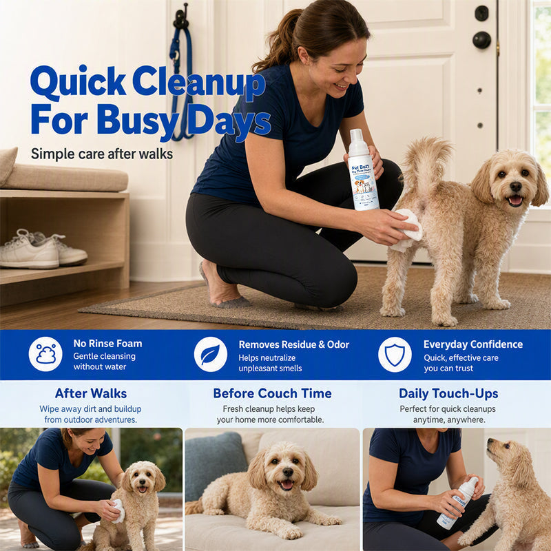 🏆 Last Day Special Price 🐾Buy 1 Get 1 Free🎁No-Rinse Pet Butt Dry Clean Foam, Pet Hygiene Foam for Dogs & Cats