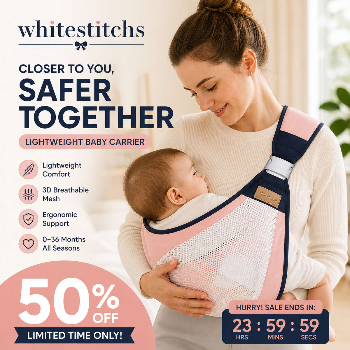 📢📢 50% OFF!! ⏰ Lightweight baby carrier